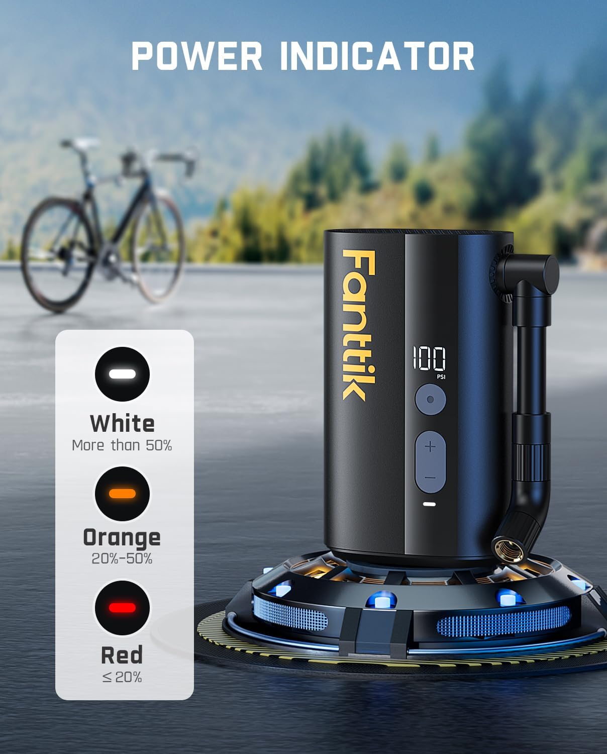 Fanttik X9 Ace Mini Tire Inflator - Bike Pump view 5