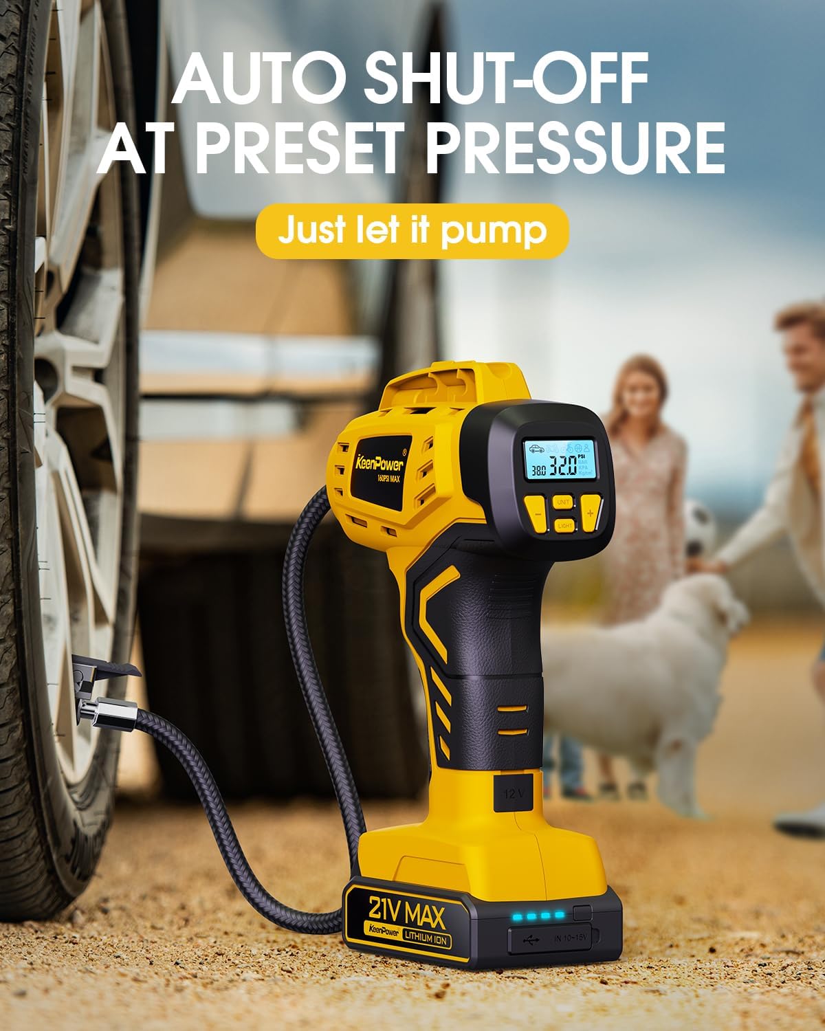 KeenPower C218Y Tire Inflator - Portable Air Compressor view 1